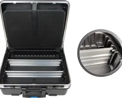 Valise rigide avec 2 roulettes et poignée télescopique - Malette à outils vide - FAMEX 600-L