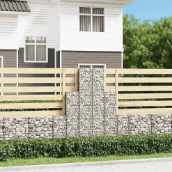 vidaXL 6 gabions en fil galvanisé