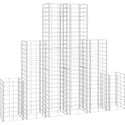 vidaXL 6 gabions en fil galvanisé