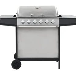 vidaXL Barbecue Grille au Gaz 6 Zones de Cuisson Inox Argenté Terrasse Jardin 44286