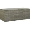 vidaXL Boîte de rangement de jardin résine tressée 180x90x70 cm gris 46479