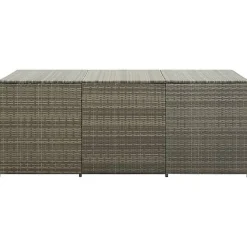vidaXL Boîte de rangement de jardin résine tressée 180x90x70 cm gris 46479