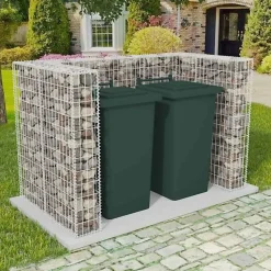 vidaXL Cadre à gabion de poubelle double Acier 180 x 100 x 120 cm 142559