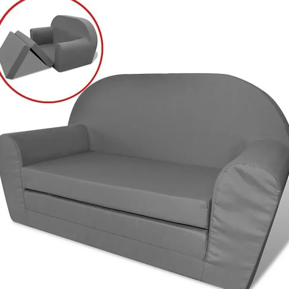 vidaXL Chaise longue pliable pour enfants Gris