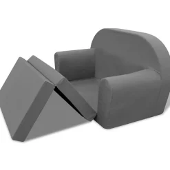 vidaXL Chaise longue pliable pour enfants Gris