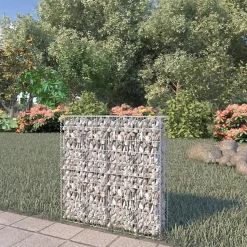 vidaXL Mur à gabion avec couvercles Acier galvanisé 80x20x100 cm