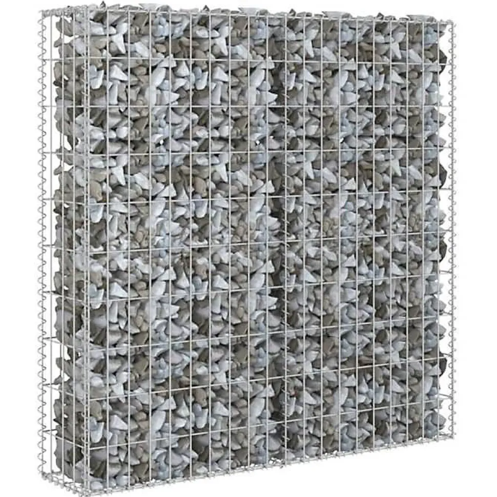 vidaXL Mur à gabion avec couvercles Acier galvanisé 80x20x100 cm