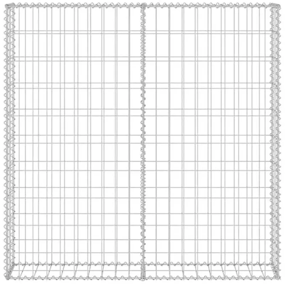 vidaXL Mur à gabion avec couvercles Acier galvanisé 80x20x100 cm