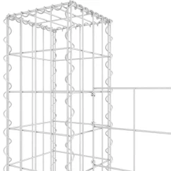 vidaXL Panier de gabion en forme de U avec 7 poteaux Fer 740x20x200 cm