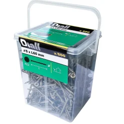 Vis pour terrasse Pozidriv acier 5 x 60 mm Diall, 500 pièces