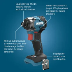 Visseuse à choc sans fil Erbauer Elite ERI1094IPD 18V 240 Nm ( sans batterie)