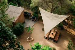 Voile d'ombrage Rivage triangulaire 5m de côté grège Jardiline