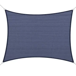 Voile d'ombrage toile solaire rectangulaire 6L x 4l m HDPE bleu