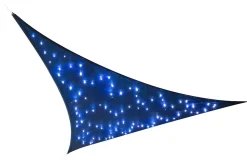 Voile d'ombrage triangle avec LED bleu 360 cm