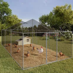 Volière 18 m² parc grillagé 6 x 3 M enclos poulailler pour animaux de basse cour
