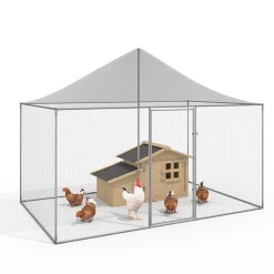 Volière 6 m² parc grillagé 3 x 2 M enclos poulailler pour animaux de basse cour