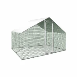 Volière extérieure poules 300x200x200 cm 6 m2 avec bâche anti UV et structure robuste