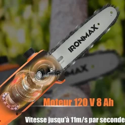 750W Elagueuse sur Perche Telescopique Electrique Scie Elagage Perche Telescopique avec Tete Pivotante
