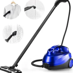 2000W Nettoyeur Vapeur Electrique Pression 4 Bar Volume de Vapeur Reglable avec Verrouillage Enfant Canape Tapis Bleu