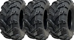 25x10.00-12 ATV Quad Tyres 6ply Wanda P377 E-Marked Road Legal 50J (Set of 3)