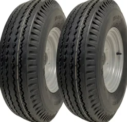 5.00x10 Pneu et roue de remorque 4 goujons 100mm PCD 72N Capacité de charge 355kg (Lot de 2)