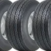 16.5x6.50-8 Trailer Tyres Wheel Assembly 4 Inch PCD Road Legal 355kgs (Set of 3)