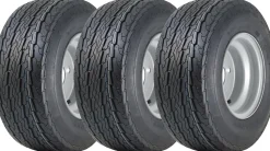 16.5x6.50-8 Trailer Tyres Wheel Assembly 4 Inch PCD Road Legal 355kgs (Set of 3)