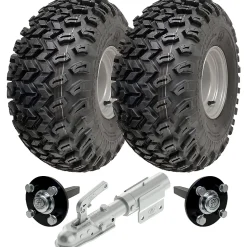 22x11.00-8 Utility ATV Quad Trailer Kit P334 Wheels Axles & Swivel Hitch 900kgs