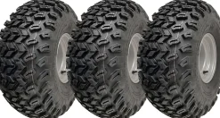 22x11.00-8 Utility ATV Tyres P334 Wheels 4ply 4 Inch PCD Steel Rims (Set of 3)